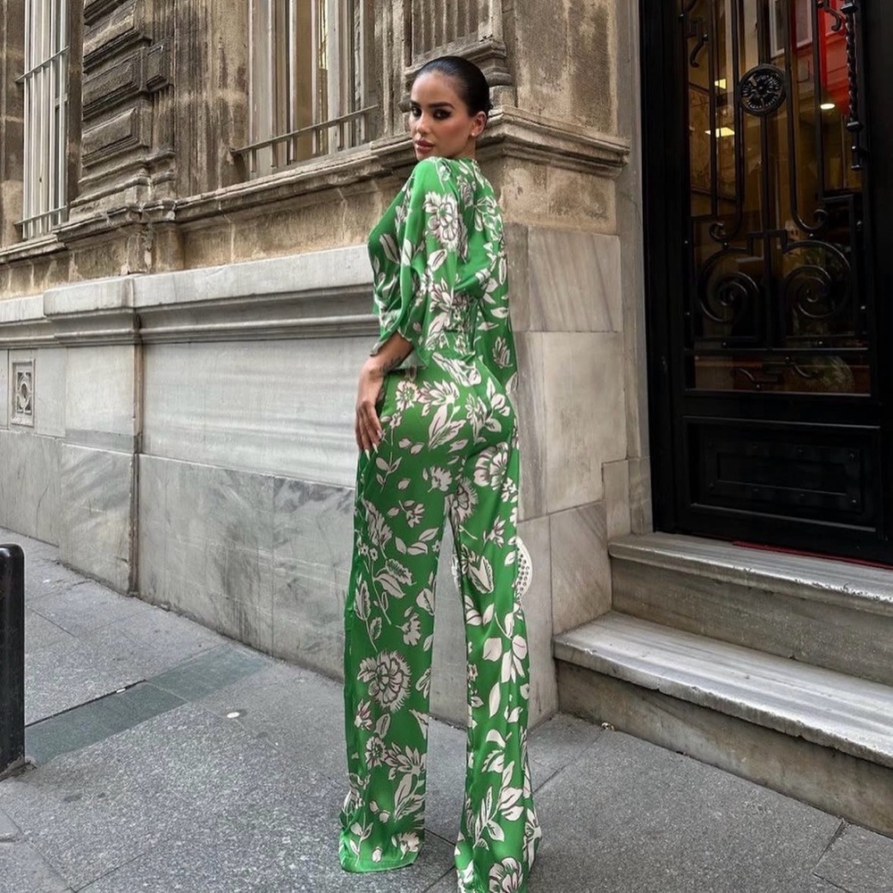 Zara romper jumpsuit cut out Bohemian casual Summer Floral print - Picture 4 of 7